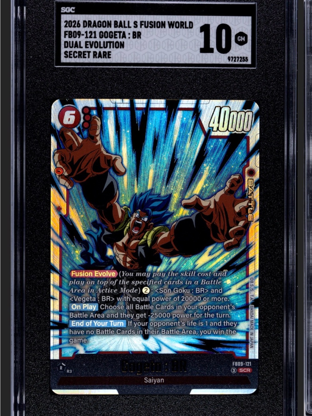 Dragon Ball S Fusion World Gogeta Secret Rare Trading Card - Blue